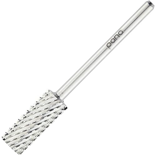 Pana Silver Small Barrel Nail Drill Bit - 3/32&quot; Tungsten Carbide, Extra Coarse For Acrylic/Gel