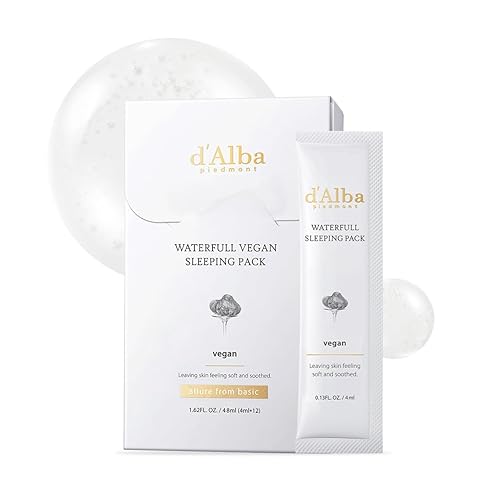 D'Alba Piedmont Vegan White Truffle Overnight Face Mask, 0.13 Fl Oz, Moisturizing Gel Pack