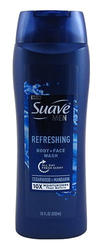 Suave Men'S Body & Face Wash 18 Oz - Refreshing Cedarwood (Pack Of 2) - Unilever