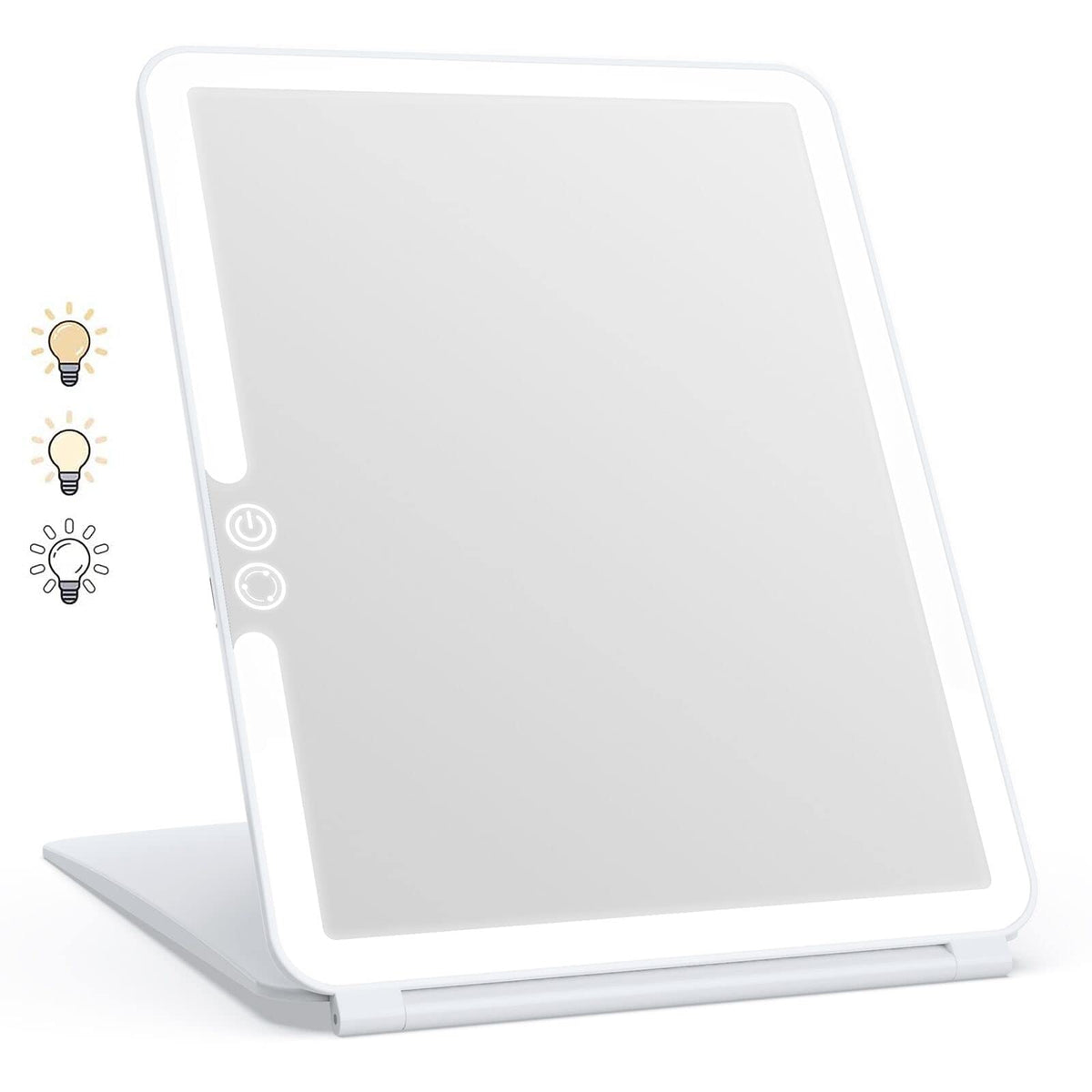 WEILY Luminous Makeup Mirror with 72 LED Lights, Touch Screen, USB Charging, White