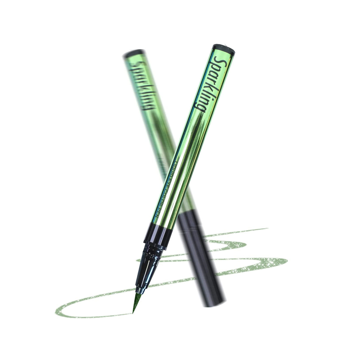 Music Flower Waterproof Liquid Eyeliner Pen - Metallic Green, Precision Tip, Smudge-Resistant