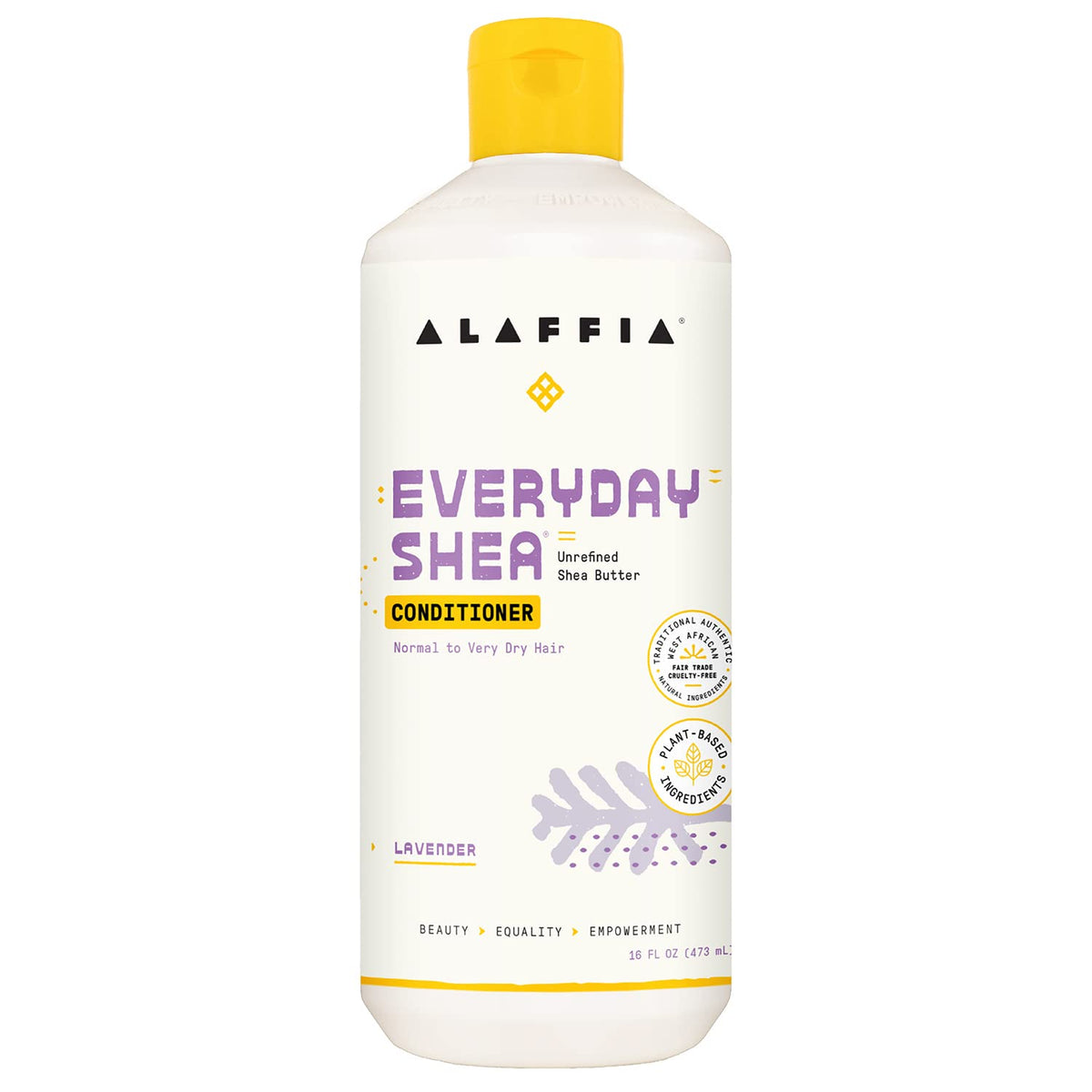 Alaffia Everyday Shea Conditioner For Normal To Very Dry Hair, 16 Fl Oz, Moisturizing Lavender