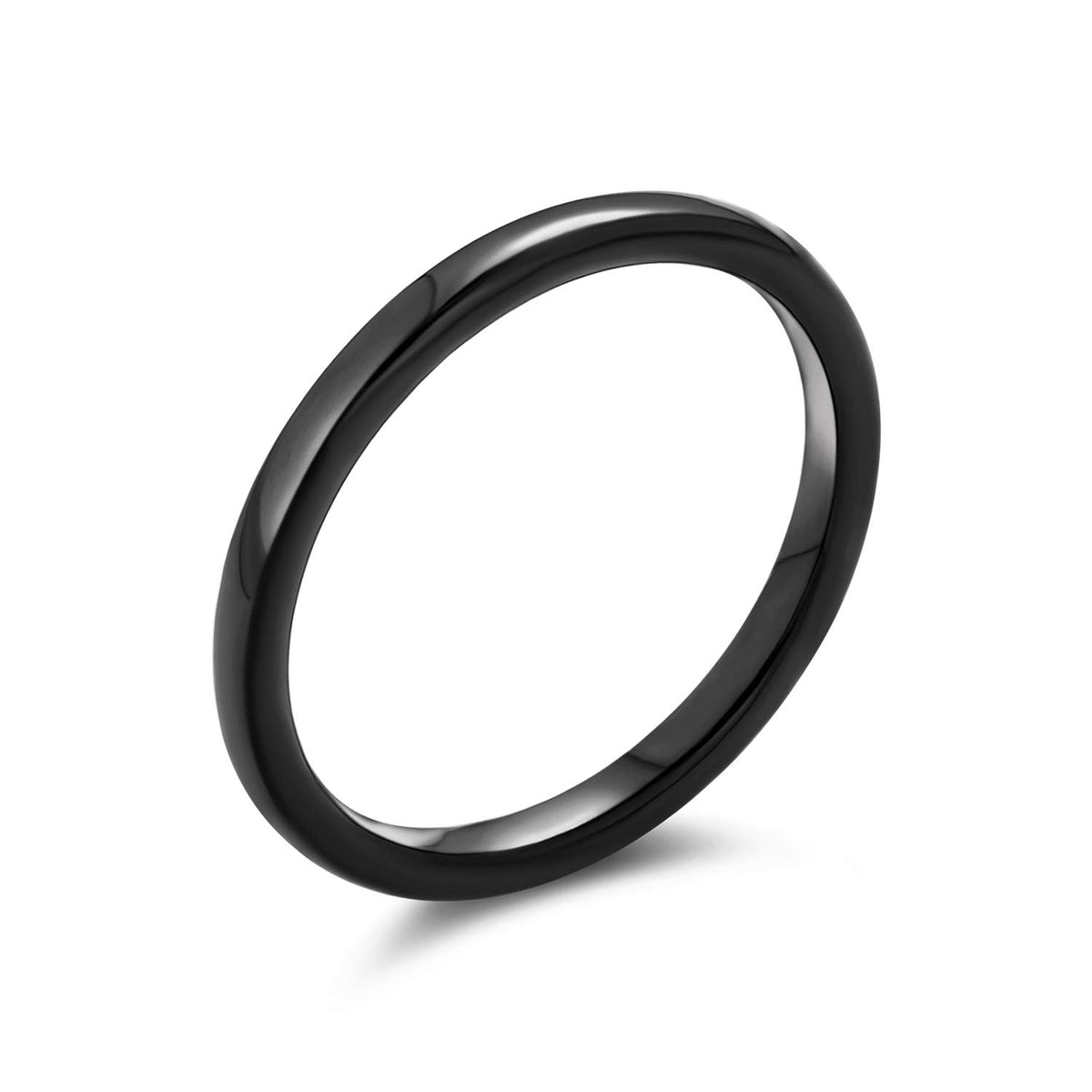 Bling Jewelry Black Tungsten Ring 2Mm Unisex Size 9.5 - Halloween Jewelry