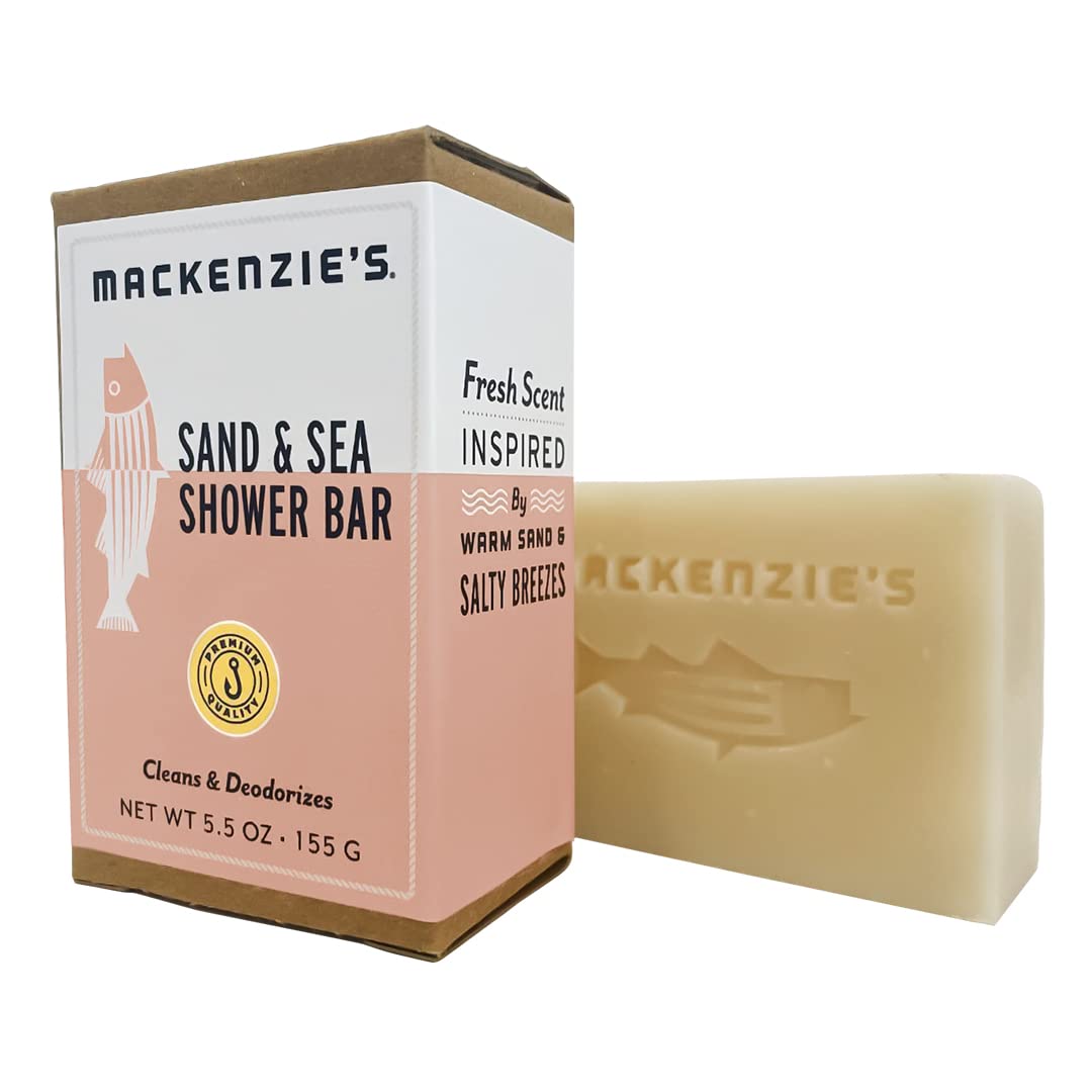 Mackenzie'S Sand & Sea Shower Bar - Natural Moisturizing Soap With Sea Salt & Citrus - 5.5 Oz