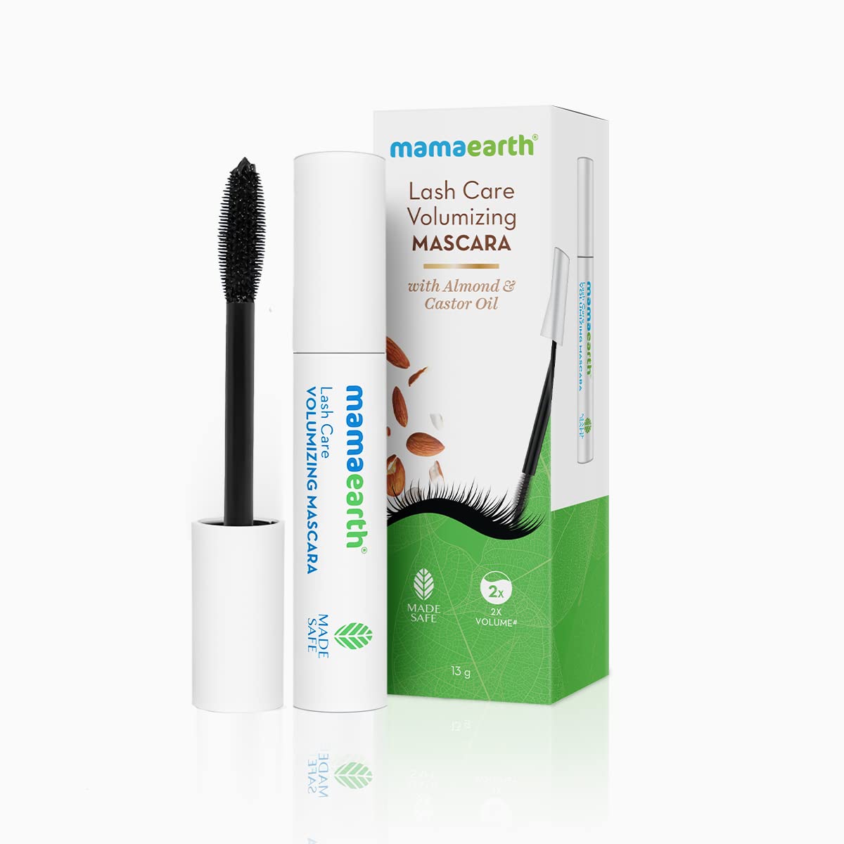 Mamaearth Lash Care Volumizing Mascara - 12-Hour Long Stay, Nourishing, Water Resistant, Black