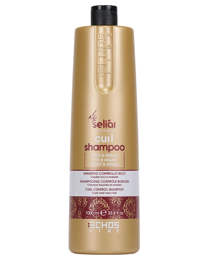 A Alama Curl Control Shampoo With Honey & Argan Oil, 1000 Ml - Curly Hair Care