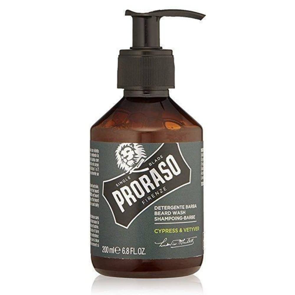 Proraso Beard Wash - Cypress & Vetyver, 6.8 Fl Oz - Gentle Cleansing For Beard Care