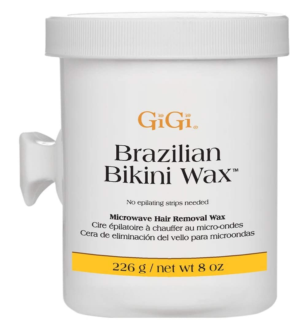 Gigi Brazilian Bikini Wax Microwave Formula, 8 Oz - Pack Of 2, Hair Removal Wax