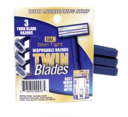 B&C Skin Tight Disposable Razors, 3 Count - Plastic, Perfect For Smooth Shaving