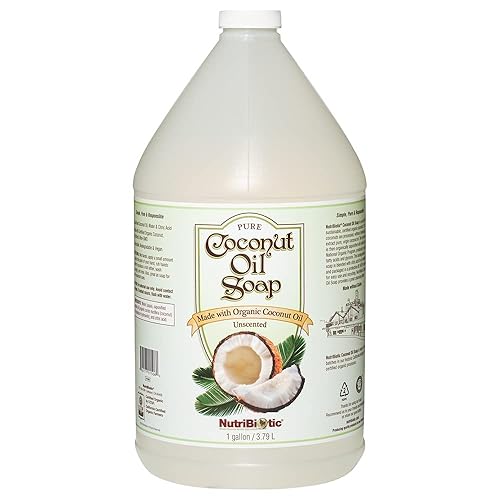 Nutribiotic Pure Coconut Oil Soap, Unscented, 1 Gallon - Organic, Vegan, Biodegradable