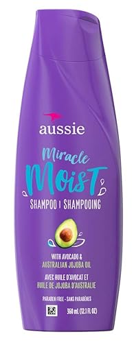 Aussie Miracle Moist Shampoo, 12.1 Oz, Avocado & Jojoba Oil, 6 Pack, Hydrating Formula