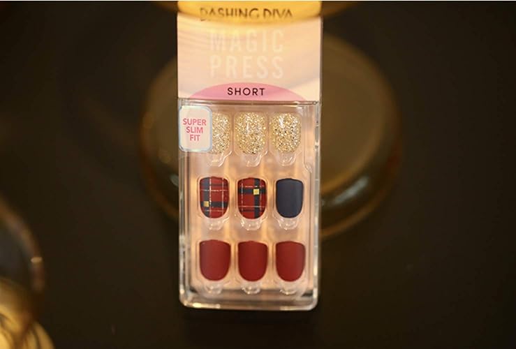 Dashing Diva Magic Press Nails - Homecoming | Medium Square Gel Nails, Lasts Up to 7 Days