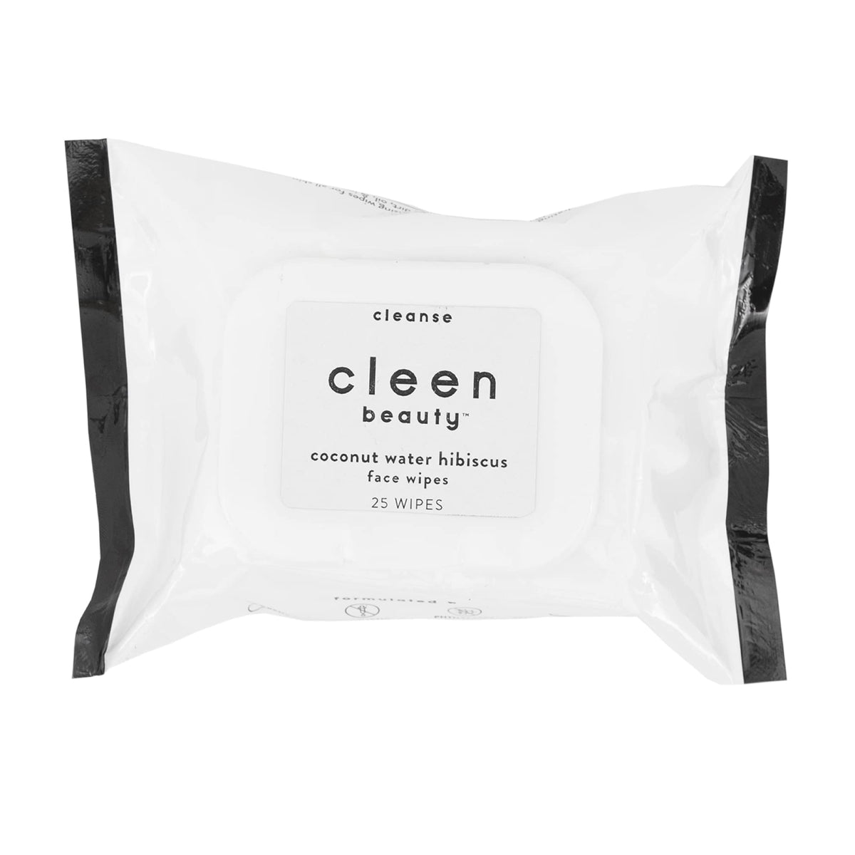 Cleen Beauty Coconut Water Hibiscus Face Wipes - Hydrating Makeup Remover, Biodegradable, 25 Count