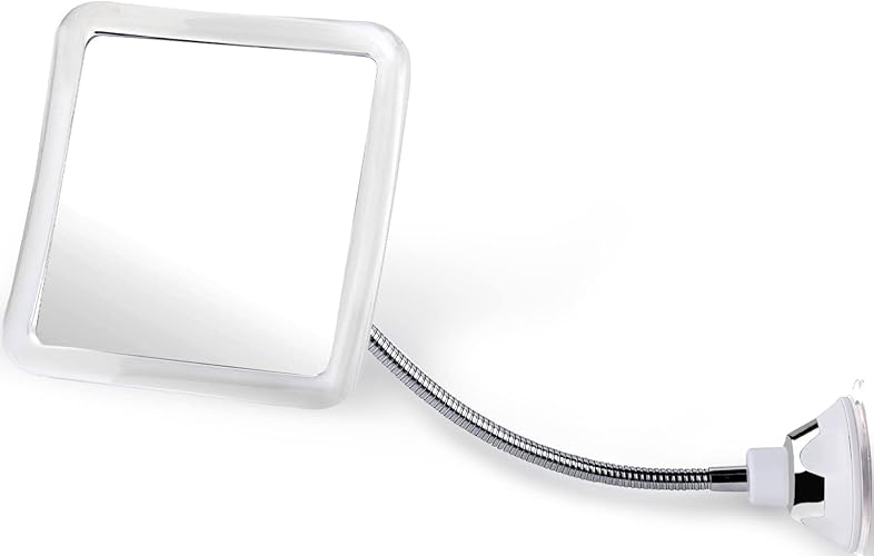 Mirrorvana Fogless Shower Mirror With Adjustable Gooseneck, 360° Swivel, Shatterproof 6.