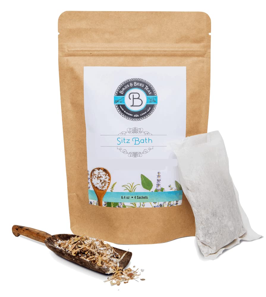 Birds & Bees Teas Organic Herbal Sitz Bath Soak, 4 Sachets (1.6 Oz)