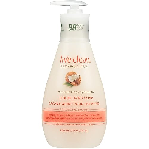 Live Clean Coconut Milk Liquid Hand Soap, 17 Oz - Nourishing & Gentle Cleanser