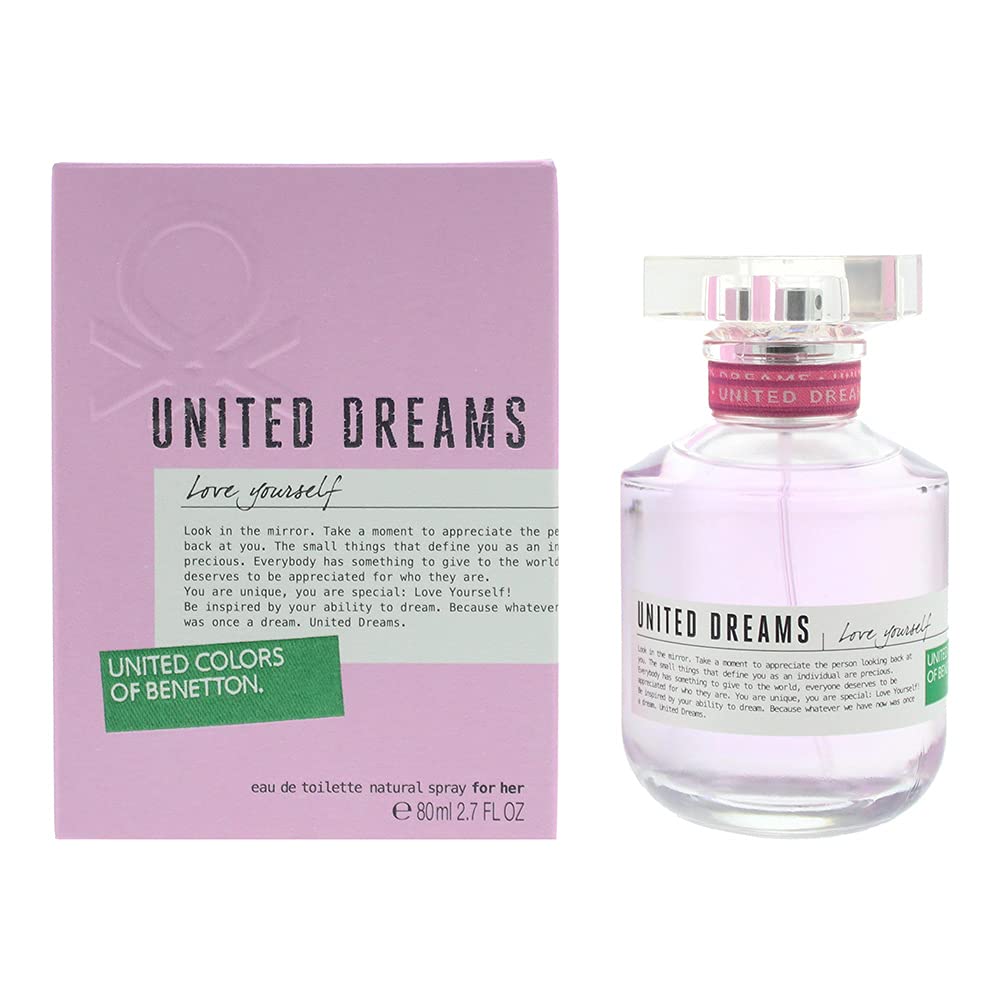 Benetton United Dreams Love Yourself Eau De Toilette Spray For Women, 2.7 Fl Oz