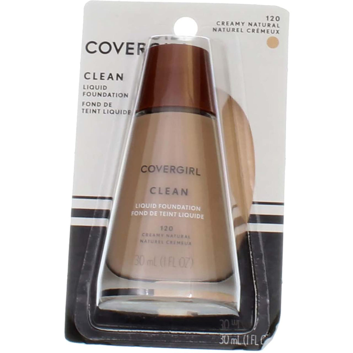 Covergirl Clean Liquid Foundation, #120 Creamy Natural, 1 Oz - Flawless Finish Makeup