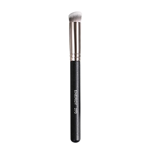 Energy Small Angled Kabuki Concealer Brush - Travel Cover, Synthetic Bristles, Precision Makeup