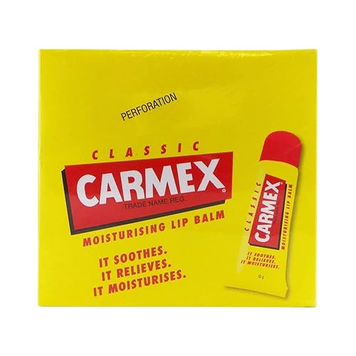 Carmex Lip Balm Original Tube, 12-Pack, 0.35 Oz Each - Moisturizing Relief For Dry Lips