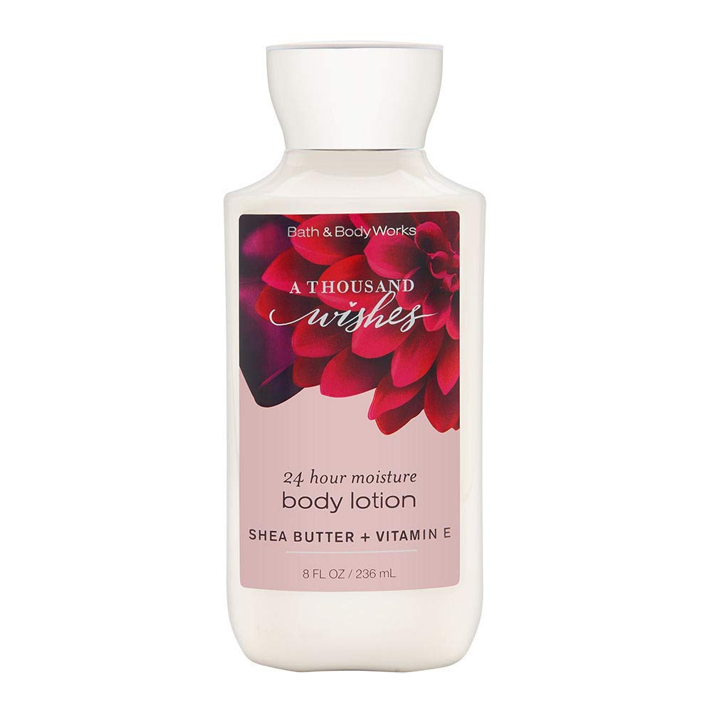 Bath & Body Works A Thousand Wishes Body Lotion, 8 Fl Oz, Shea & Vitamin E, Pink