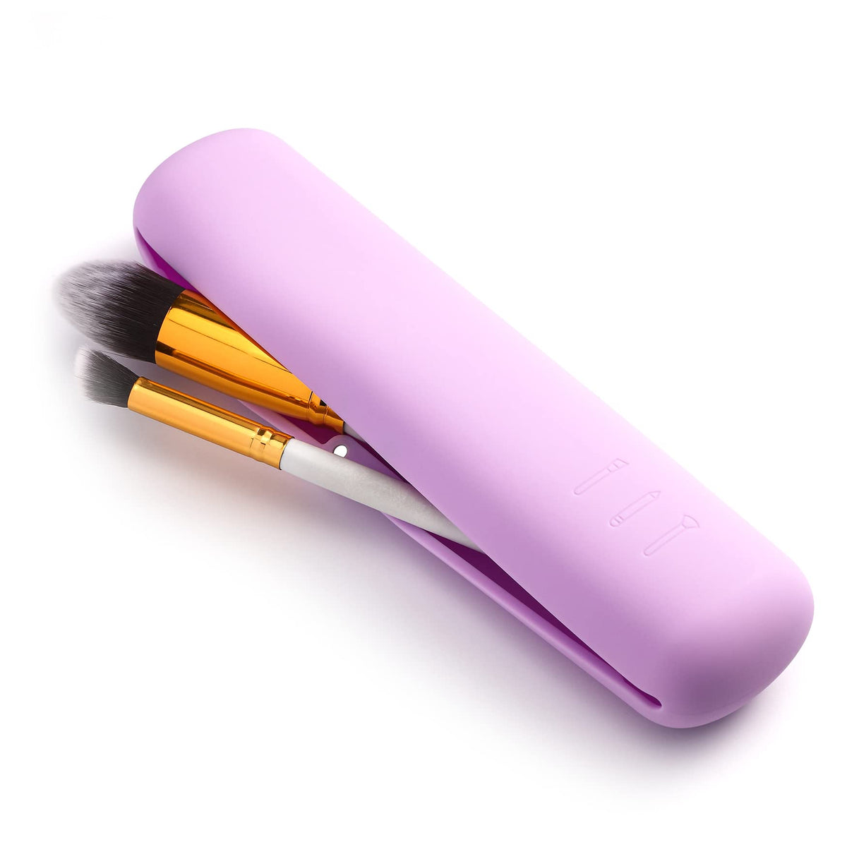 Corneria Purple Silicone Makeup Brush Holder, Portable Eco-Friendly Case For Business