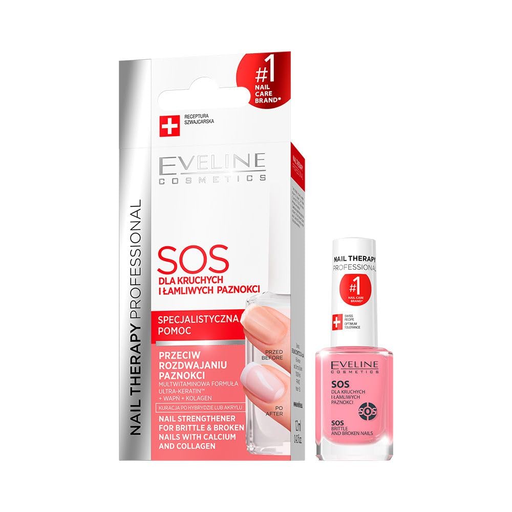 Eveline Cosmetics Sos Multivitamin Nail Treatment For Brittle & Broken Nails, 0.41 Fl Oz