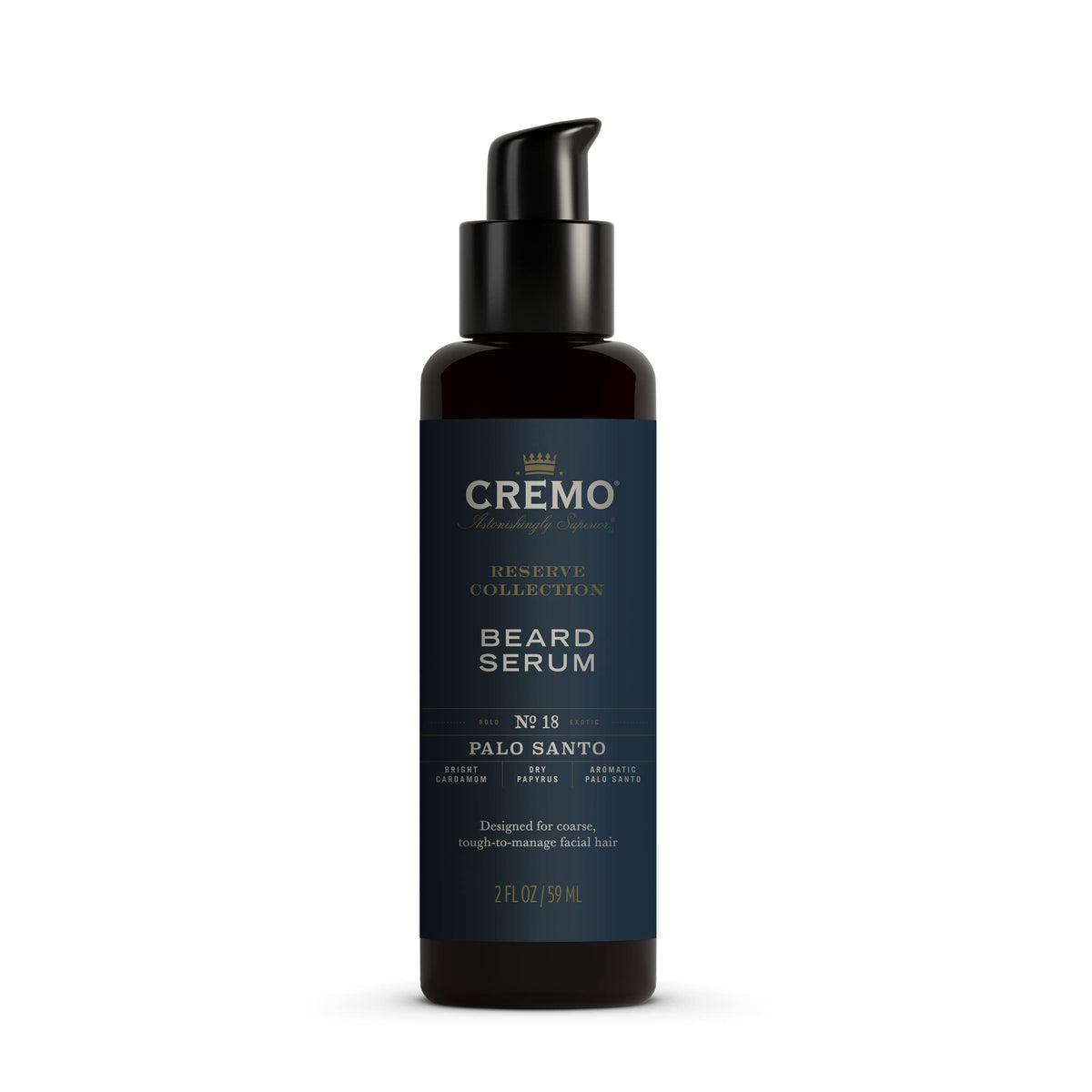 Cremo Beard Serum - Palo Santo, Moisturizes & Softens, Reduces Beard Itch, 2 Fl Oz