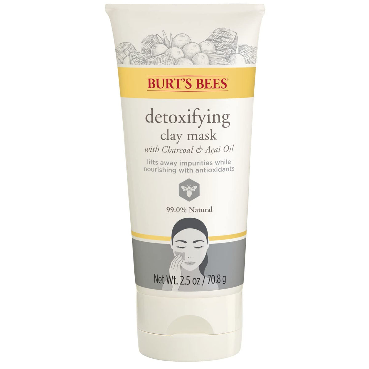 Burt'S Bees Detoxifying Clay Mask, 2.5 Ounce - Unisex Skin Care Treatment