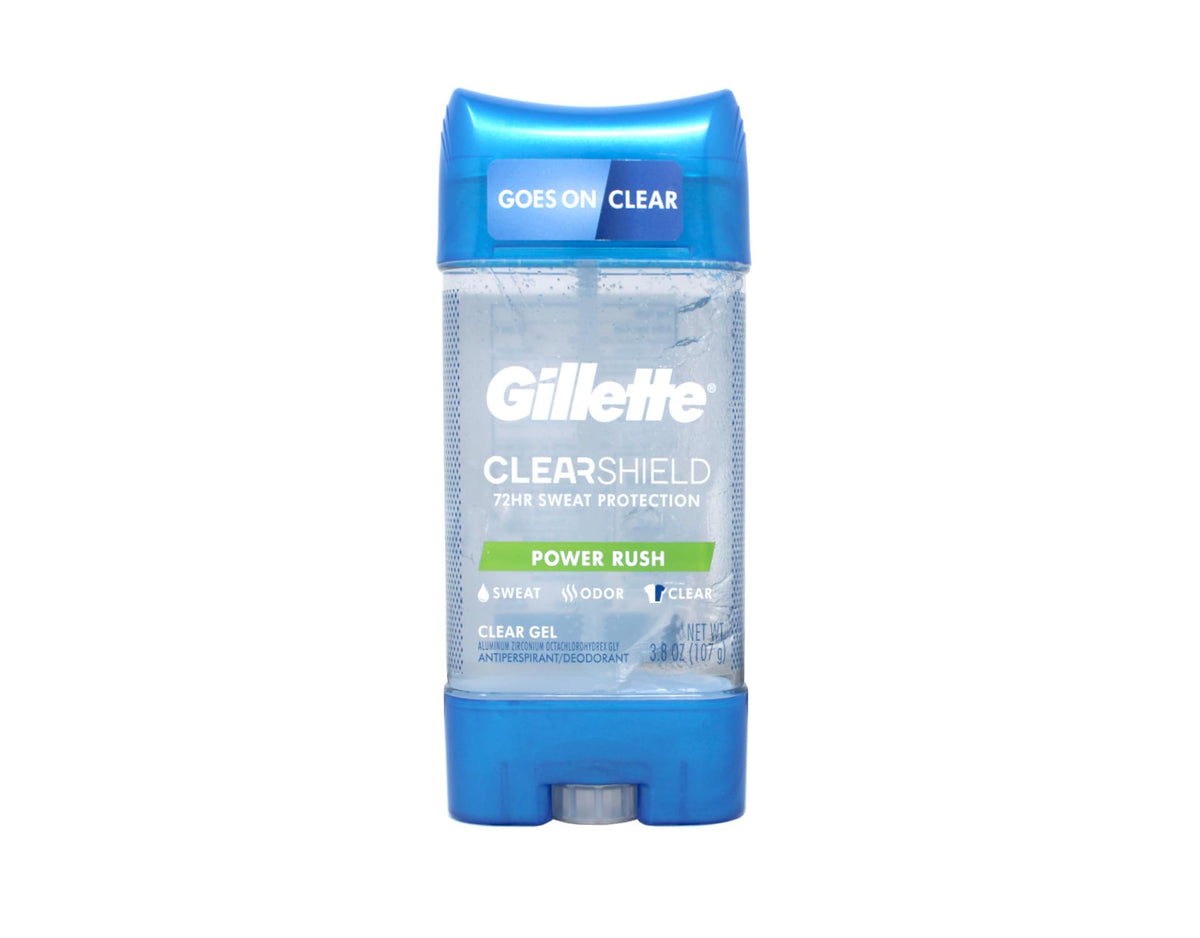 Gillette Clear Gel Antiperspirant/Deodorant, Power Rush, 3.8 Oz (Pack Of 3)