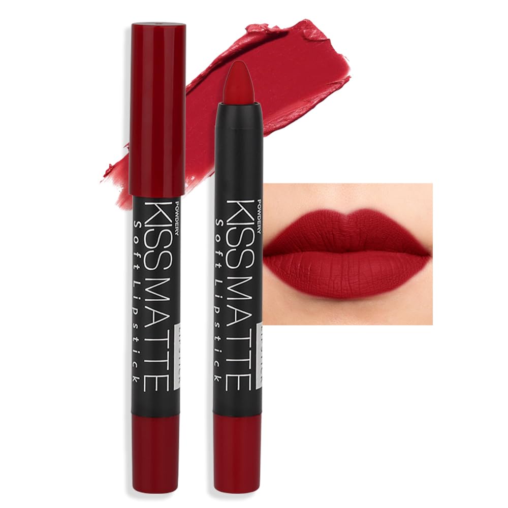 Bingbrush Waterproof Matte Lipstick Set - Velvet Lip Crayon, Longwear Lip Stain (Color: 18#)