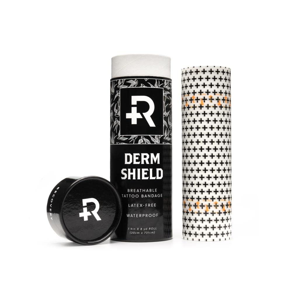 Recovery Derm Shield Tattoo Aftercare Bandage Roll - Waterproof, Transparent, 7.9&quot; X 8 Yards