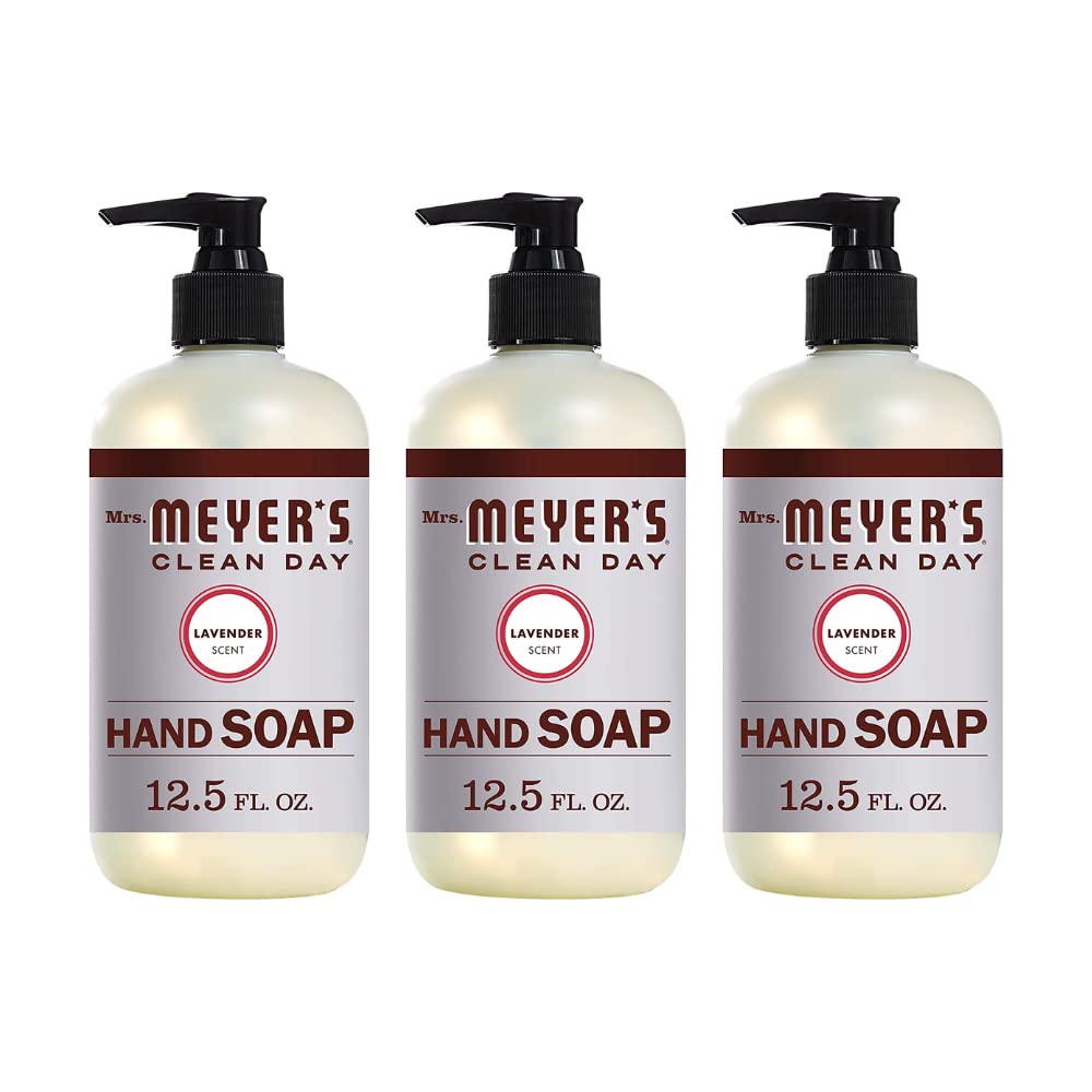 Mrs Meyers Hand Soap Lavender 12.5Oz Pump, 3 Pack - Natural & Effective Cleaning Solution