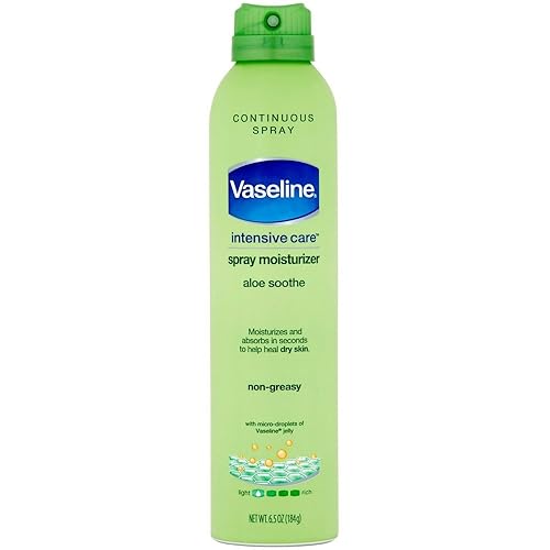 Vaseline Spray & Go Moisturizer, Aloe Fresh, 6.5 Oz - Hydrating Skin Care (Pack Of 4