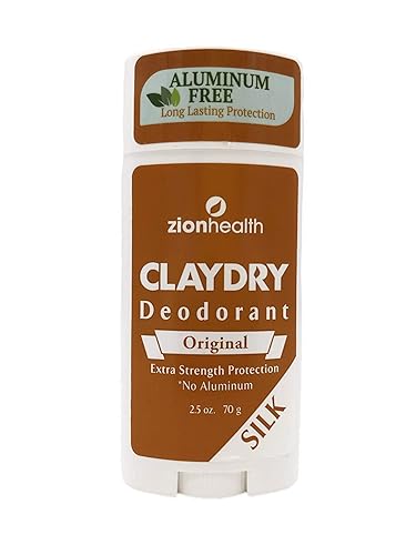 Zion Health Claydry Silk Deodorant, Original, 0.83 Oz, Pack Of 3 - Aluminum-Free, Natural