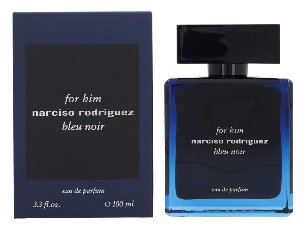 Narciso Rodriguez Bleu Noir Eau De Parfum Spray For Men, 3.3 Oz, Blue Fragrance