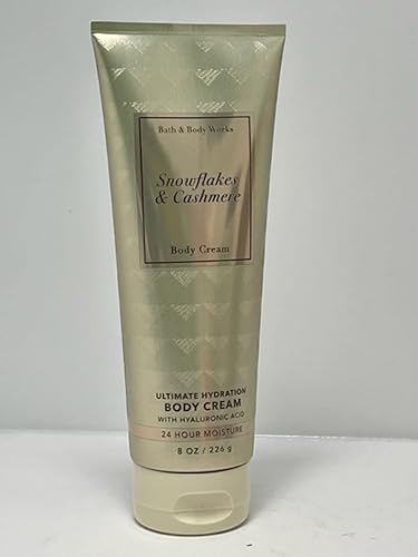 Bath & Body Works Snowflakes & Cashmere 24 Hour Body Cream, 8 Ounce, Ultimate Hydration