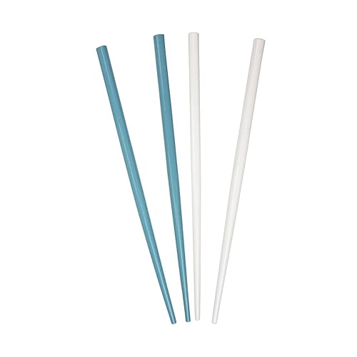 Motique Accessories Wooden Hair Sticks Chopsticks - Blue & White, Pack of 4