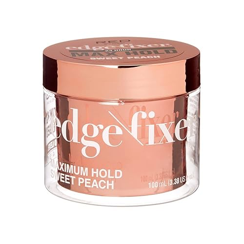 Red by Kiss Edge Fixer Hair Shine Gel, 24 Hour Hold, Biotin Infused, Non-Flaking, Sweet Peach