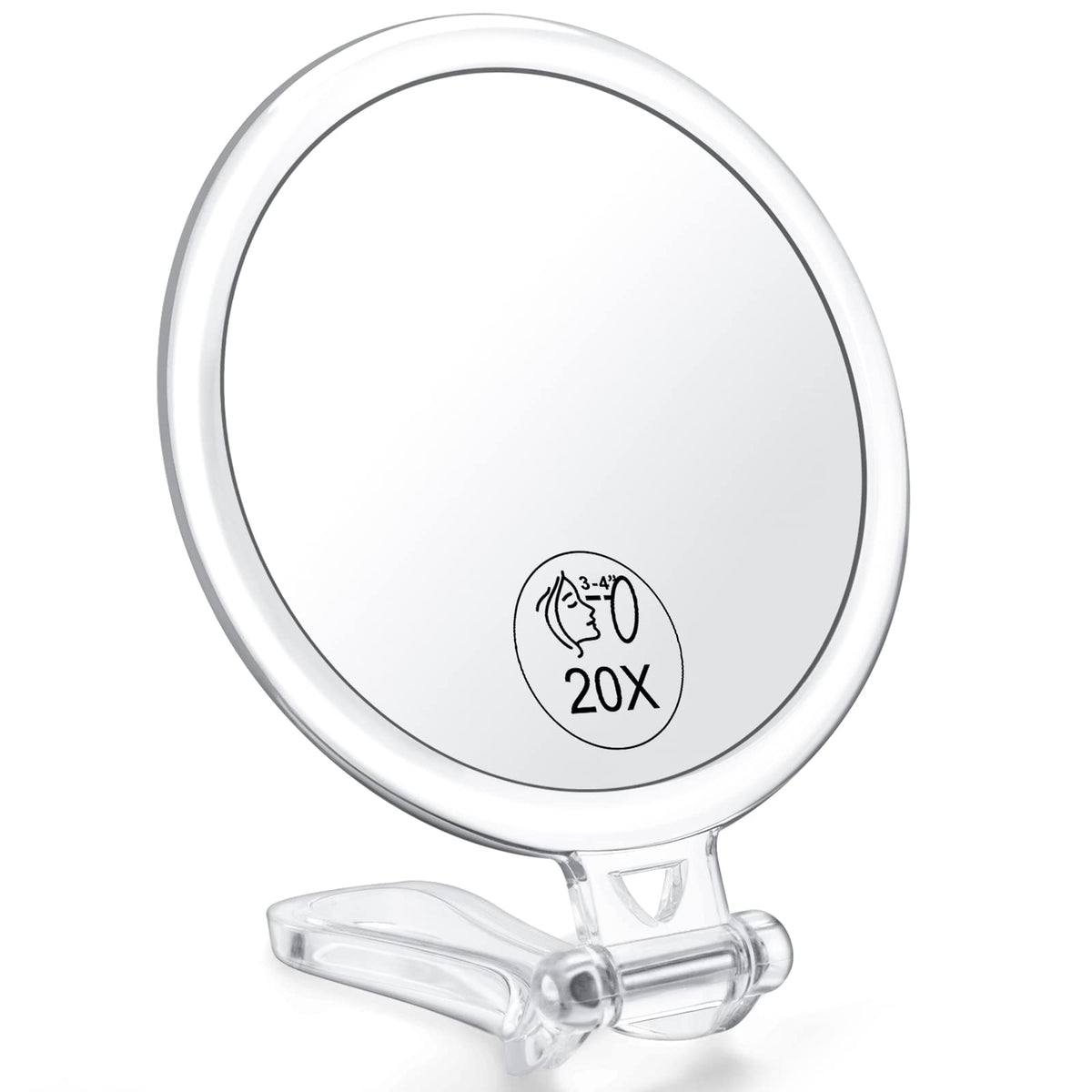 AMISCE 20x Magnifying Mirror - Portable 2-Sided Handheld Mirror for Travel, Gift for Women