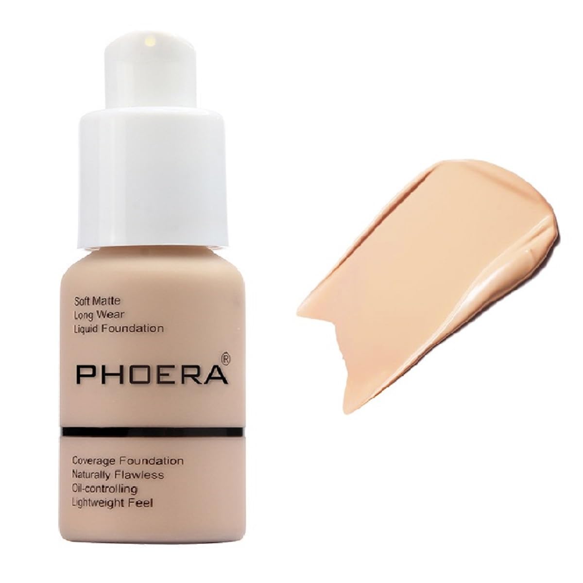 Phoera Flawless Soft Matte Liquid Foundation 24Hr Oil Control, Full Coverage, 102 Nude