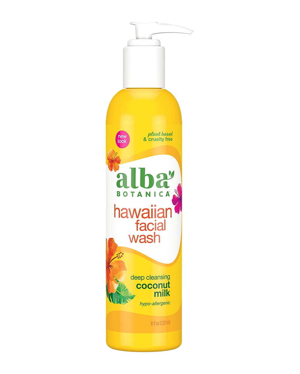 Alba Botanica Hawaiian Facial Wash, Deep Cleansing Coconut Milk, 8 Oz - Cleanser For Radiant Skin