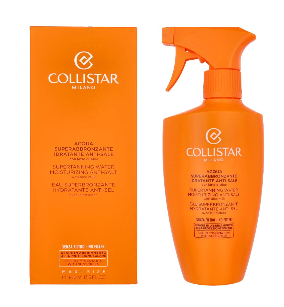 Collistar Self Tan Supertanning Water 400Ml - Moisturizing Anti-Salt Tanning Spray