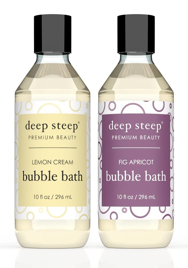 Deep Steep Bubble Bath 10Oz 2 Pack - Aromatherapy Succulent Lemon Cream & Fig Apricot