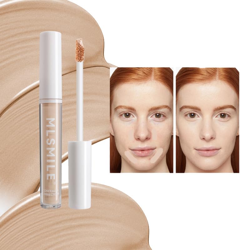 Easilydays Waterproof Liquid Concealer Foundation, 8 Colors For Blemishes & Dark Circles, 0.56Oz