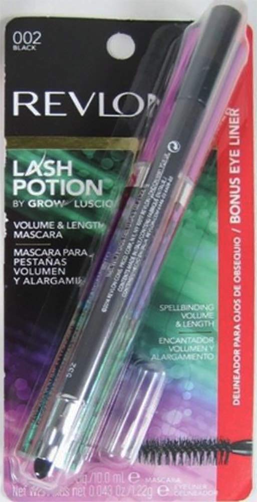 Revlon Lash Potion Mascara & Eye Liner Set - #002 Blackened Black, Long-Lasting Volume