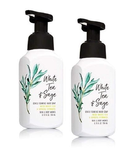 Bath & Body Works Gentle Foaming Hand Soap, White Tea & Sage, 8.75 Fl Oz (2-Pack)