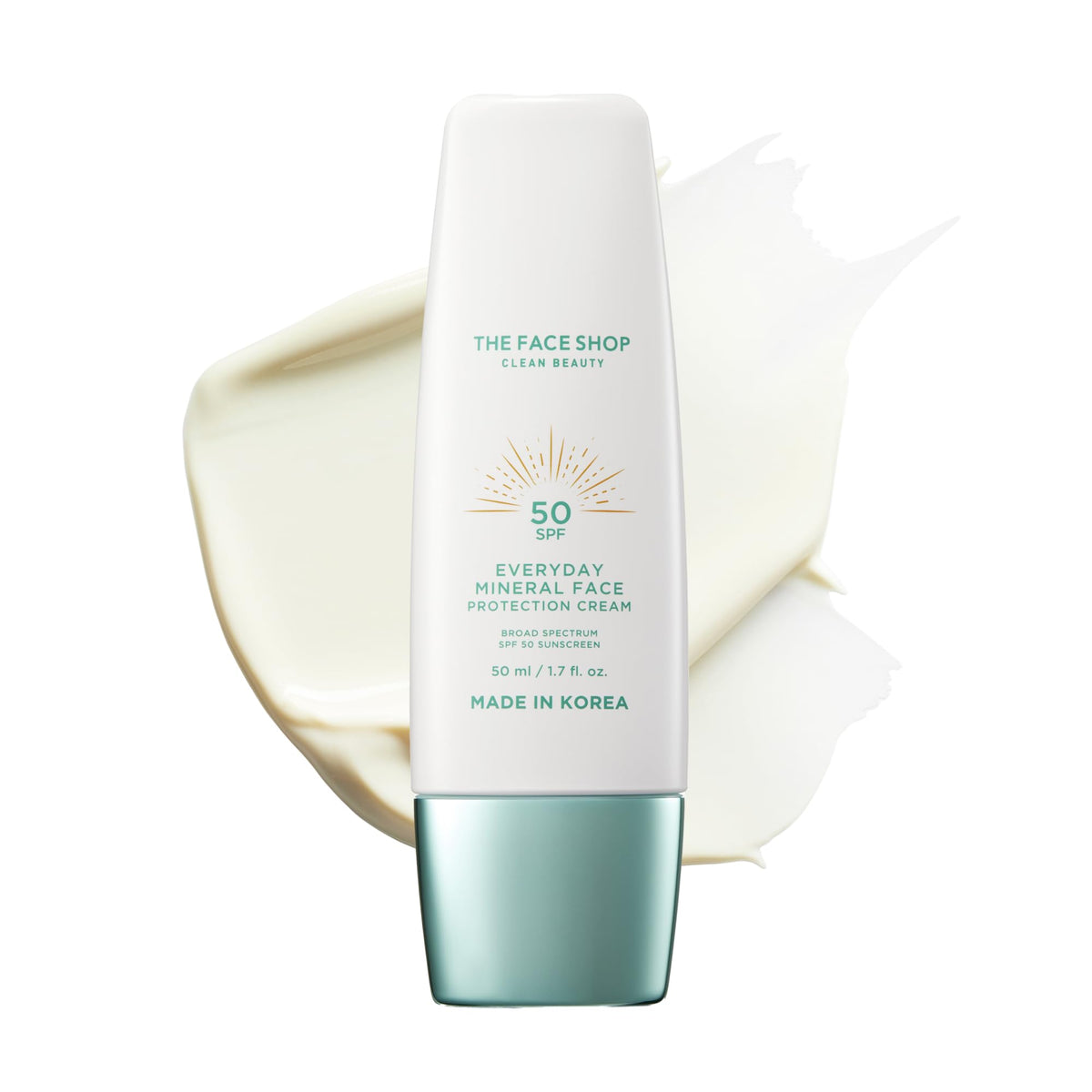 The Face Shop Everyday Mineral Sunscreen Spf 50, Water Resistant, Fragrance-Free, Sensitive Skin