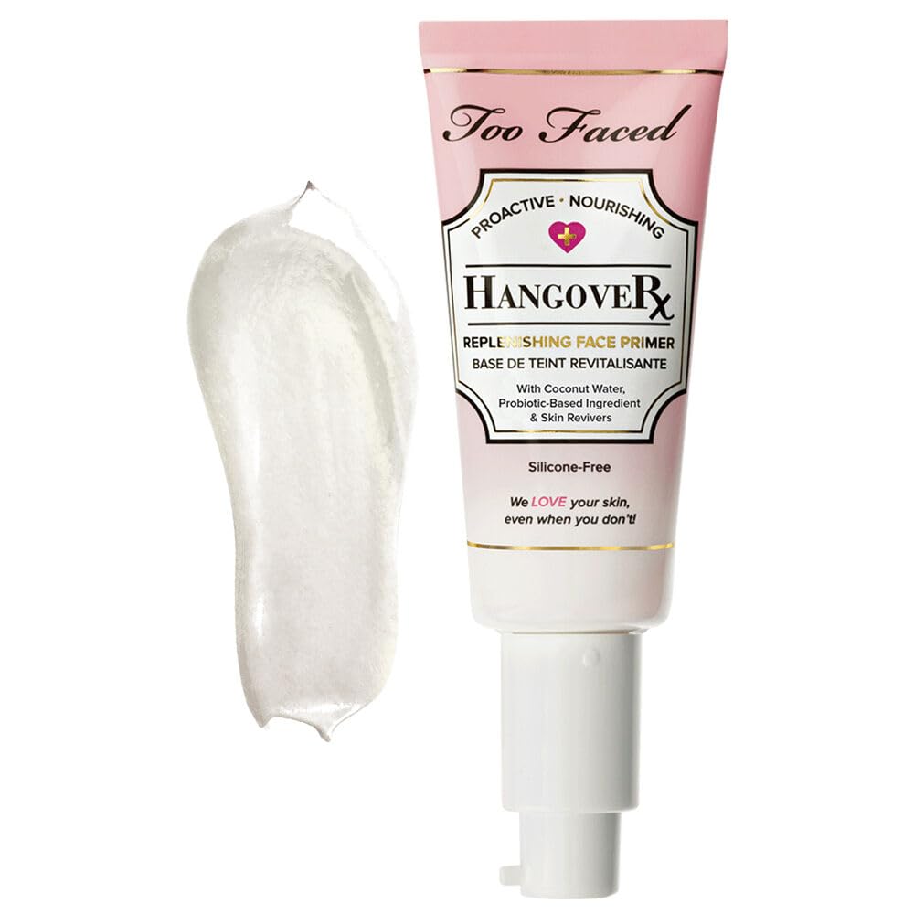 Too Faced Hangover Replenishing Face Primer - Hydrating & Dewy, 1.4 Oz, Clear