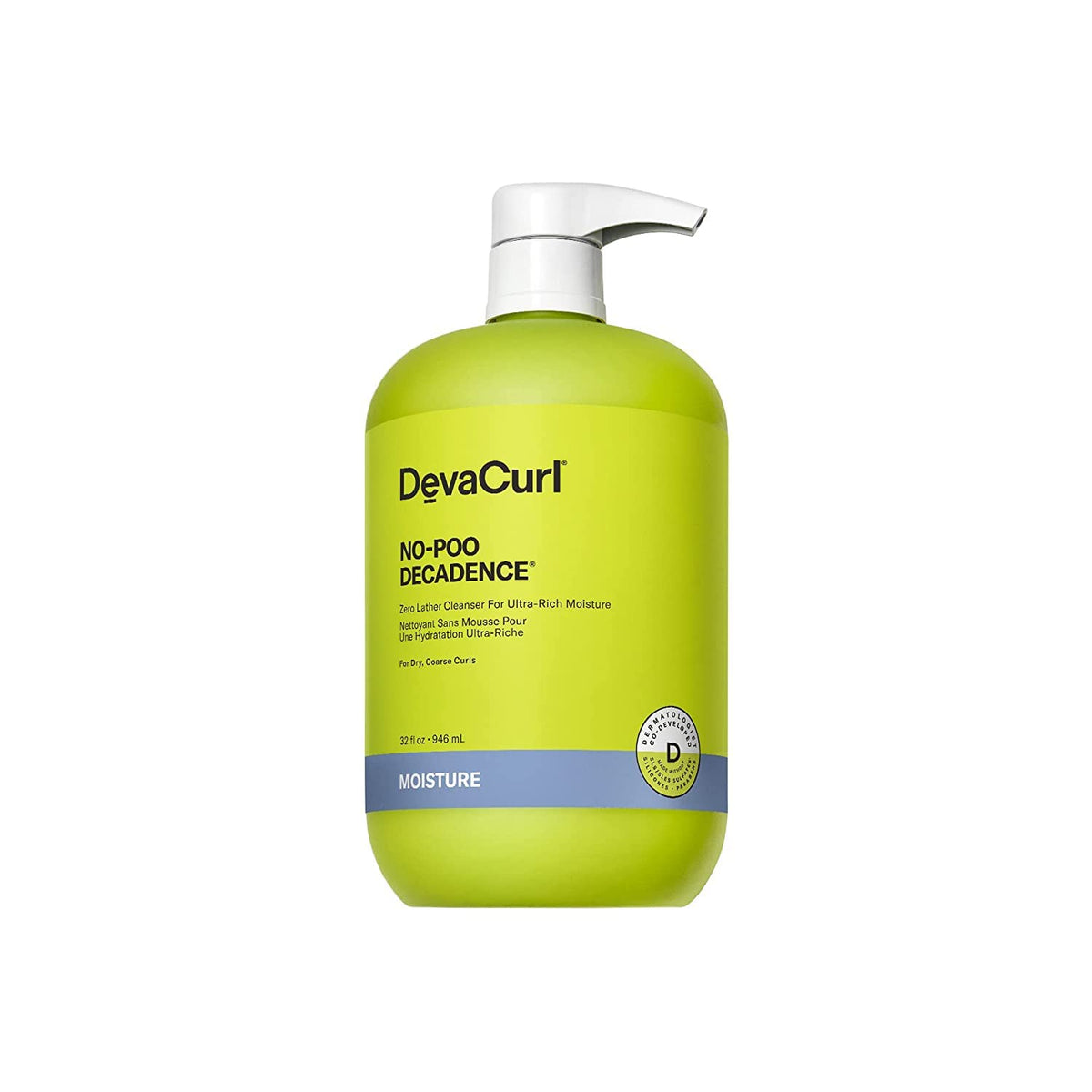 Devacurl No-Poo Decadence Zero Lather Cleanser, Green Oasis, 32 Fl. Oz. For Ultra-Rich